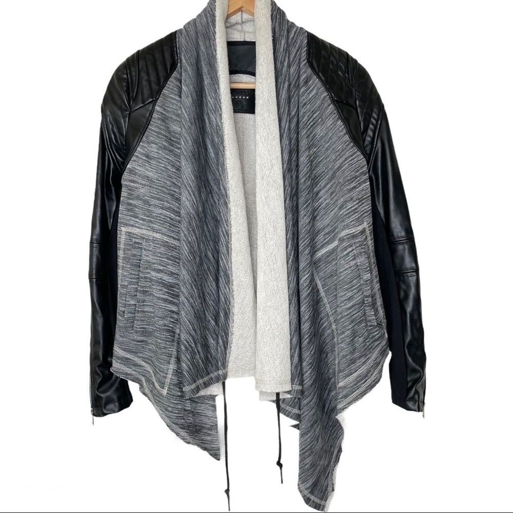 Blank NYC mixed media open waterfall jacket XS